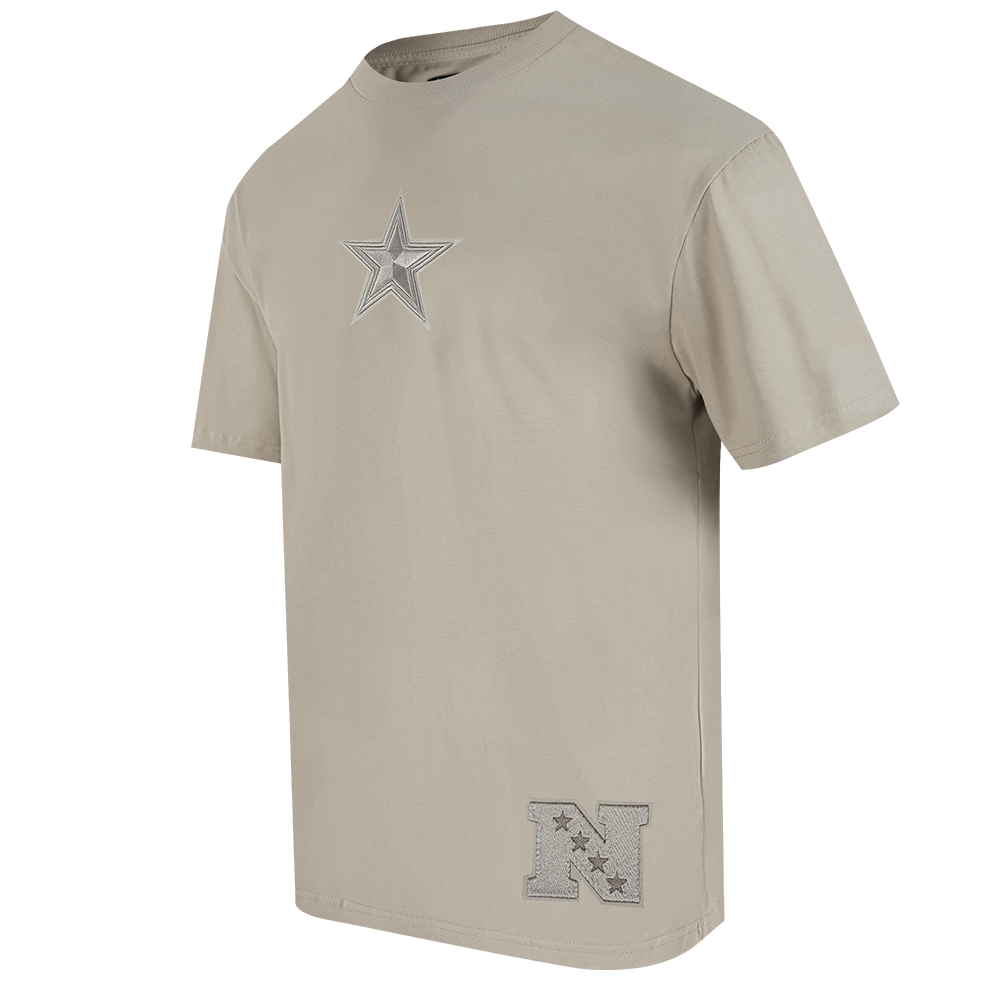 NFL DALLAS COWBOYS WINGSPAN MEN'S COTTON JERSEY DROP SHOULDER TEE (TAUPE)