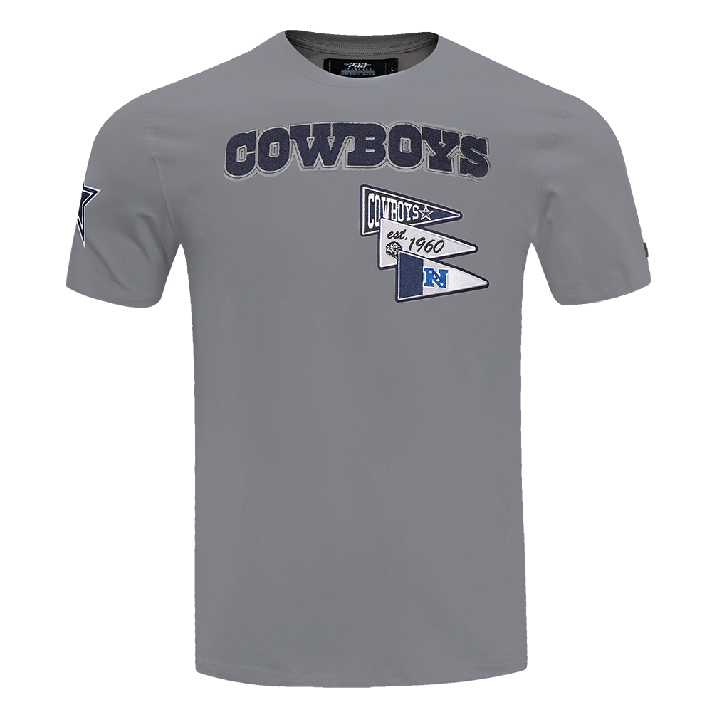NFL DALLAS COWBOYS TEAM PENNANTS T-SHIRT À LOGOTYPE POUR HOMME (GRIS)