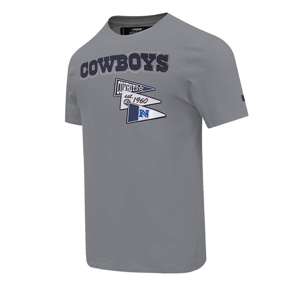NFL DALLAS COWBOYS TEAM PENNANTS T-SHIRT À LOGOTYPE POUR HOMME (GRIS)