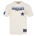 NFL DALLAS COWBOYS CHROME MEN'S COTTON JERSEY DROP SHOULDER TEE (EGGSHELL)