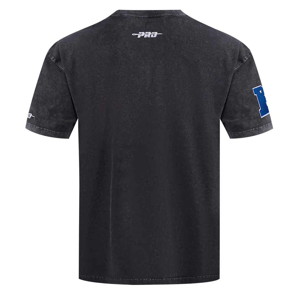 NFL DALLAS COWBOYS T-SHIRT CHROME EN JERSEY DE COTON À ÉPAULES TOMBANTES POUR HOMME (NOIR DÉLAVÉ)