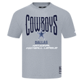 NFL DALLAS COWBOYS CITY TOUR 2.0 MEN'S COTTON JERSEY DROP SHOULDER TEE (DARK HEATHER GRAY)