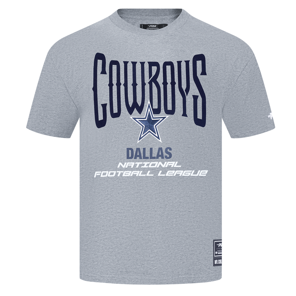 NFL DALLAS COWBOYS CITY TOUR 2.0 MEN'S COTTON JERSEY DROP SHOULDER TEE (DARK HEATHER GRAY)