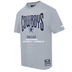 NFL DALLAS COWBOYS CITY TOUR 2.0 MEN'S COTTON JERSEY DROP SHOULDER TEE (DARK HEATHER GRAY)