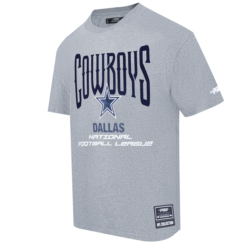 NFL DALLAS COWBOYS CITY TOUR 2.0 MEN'S COTTON JERSEY DROP SHOULDER TEE (DARK HEATHER GRAY)