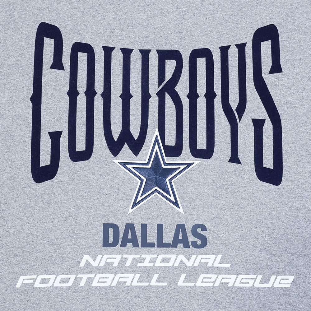 NFL DALLAS COWBOYS CITY TOUR 2.0 MEN'S COTTON JERSEY DROP SHOULDER TEE (DARK HEATHER GRAY)