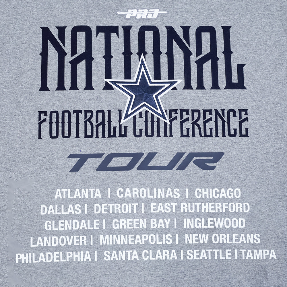 NFL DALLAS COWBOYS CITY TOUR 2.0 MEN'S COTTON JERSEY DROP SHOULDER TEE (DARK HEATHER GRAY)