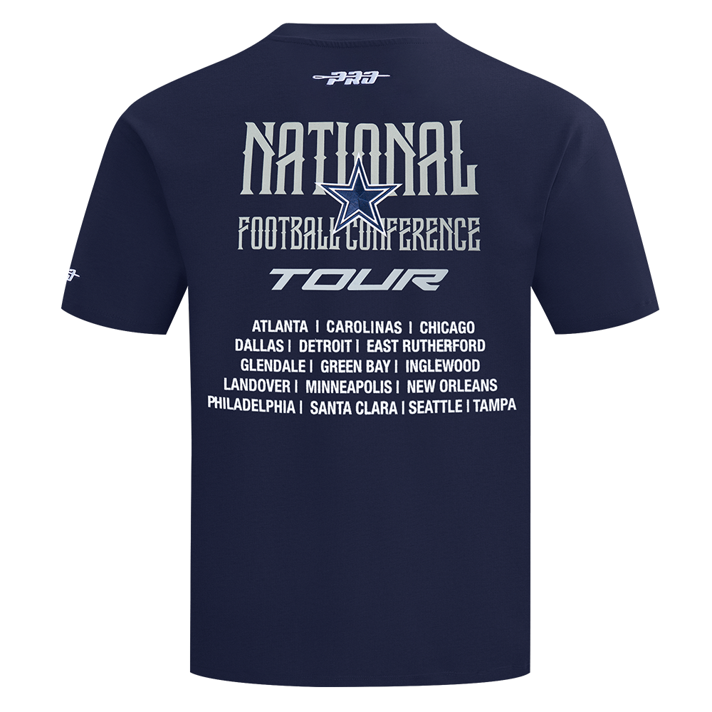 NFL DALLAS COWBOYS CITY TOUR 2.0 T-SHIRT EN JERSEY DE COTON À ÉPAULES TOMBANTES POUR HOMME (MARINE MINUIT)
