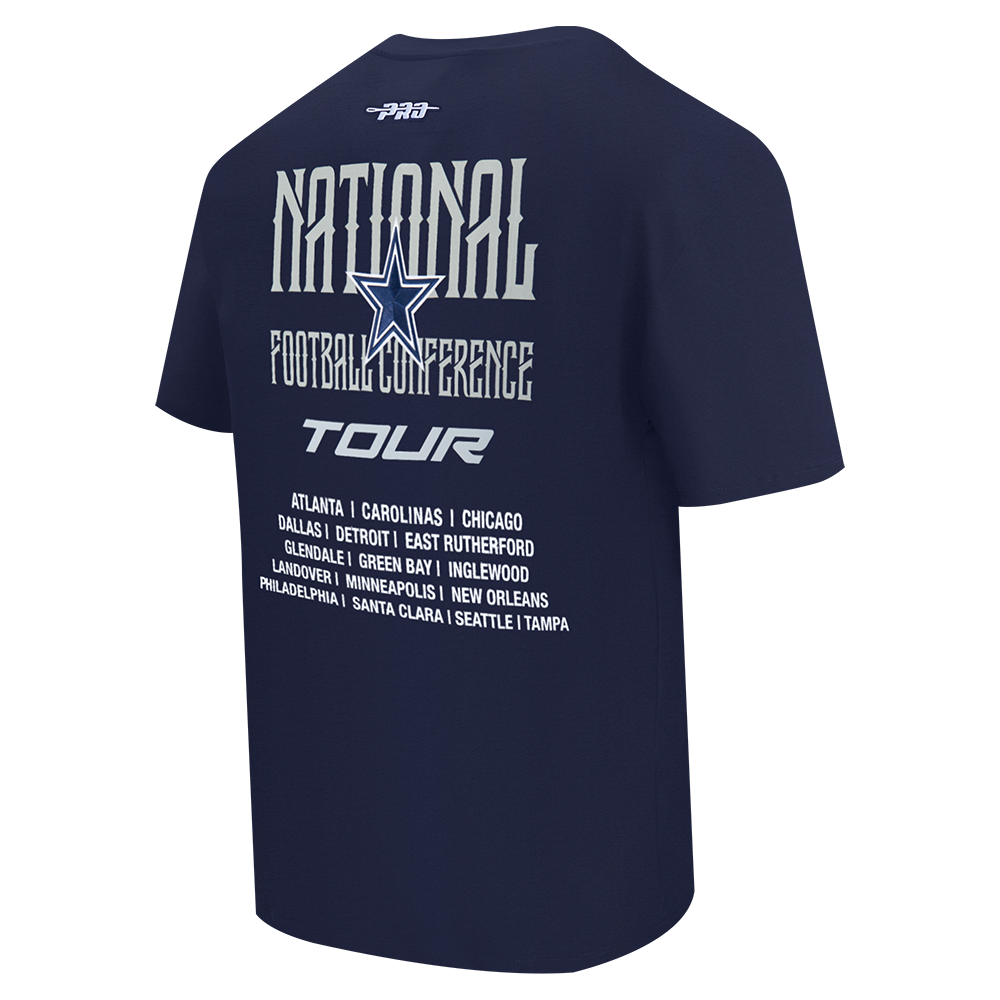 NFL DALLAS COWBOYS CITY TOUR 2.0 T-SHIRT EN JERSEY DE COTON À ÉPAULES TOMBANTES POUR HOMME (MARINE MINUIT)