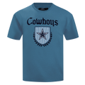 NFL DALLAS COWBOYS COUNTRY CLUB T-SHIRT EN JERSEY DE COTON À ÉPAULES TOMBANTES POUR HOMME (BLEU ACIER)