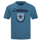 NFL DALLAS COWBOYS COUNTRY CLUB T-SHIRT EN JERSEY DE COTON À ÉPAULES TOMBANTES POUR HOMME (BLEU ACIER)