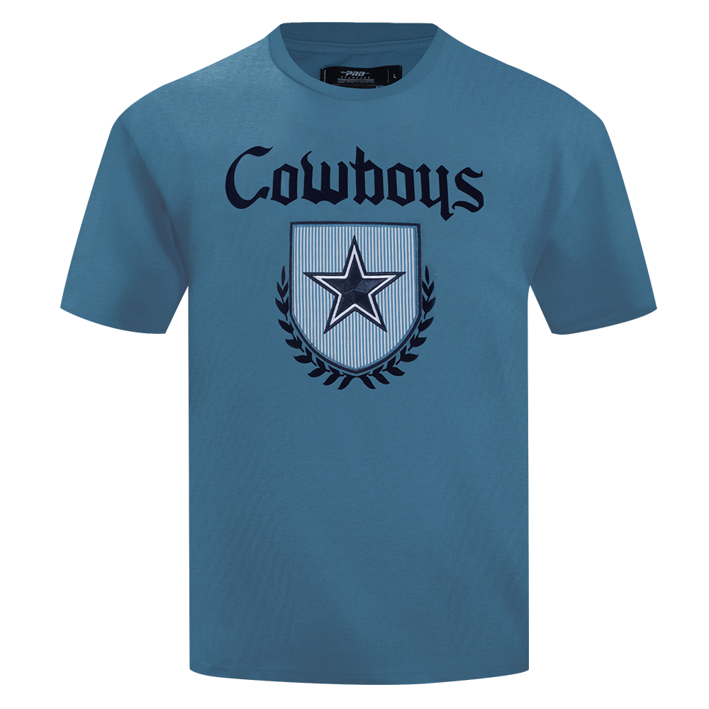 NFL DALLAS COWBOYS COUNTRY CLUB T-SHIRT EN JERSEY DE COTON À ÉPAULES TOMBANTES POUR HOMME (BLEU ACIER)