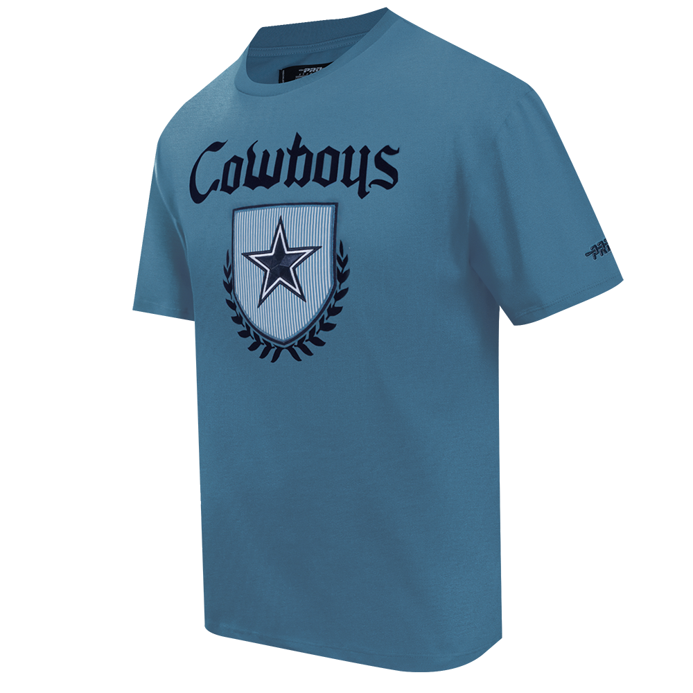 NFL DALLAS COWBOYS COUNTRY CLUB T-SHIRT EN JERSEY DE COTON À ÉPAULES TOMBANTES POUR HOMME (BLEU ACIER)