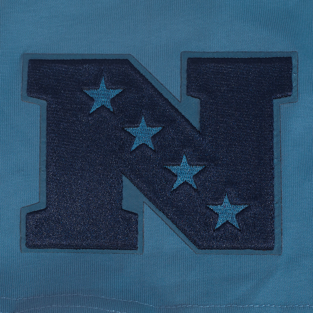 NFL DALLAS COWBOYS COUNTRY CLUB T-SHIRT EN JERSEY DE COTON À ÉPAULES TOMBANTES POUR HOMME (BLEU ACIER)
