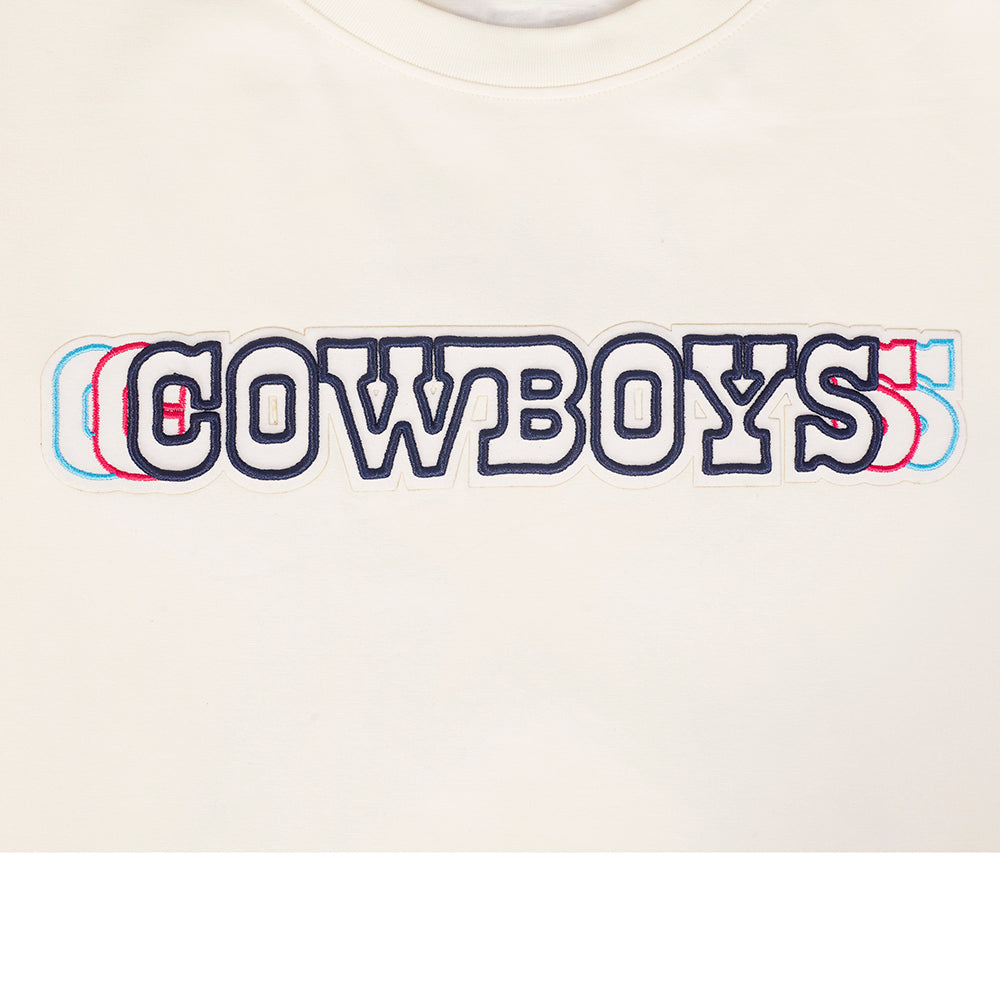 NFL DALLAS COWBOYS ECHO LOGO MEN'S SINGLE JERSEY TEE (EGGSHELL)
