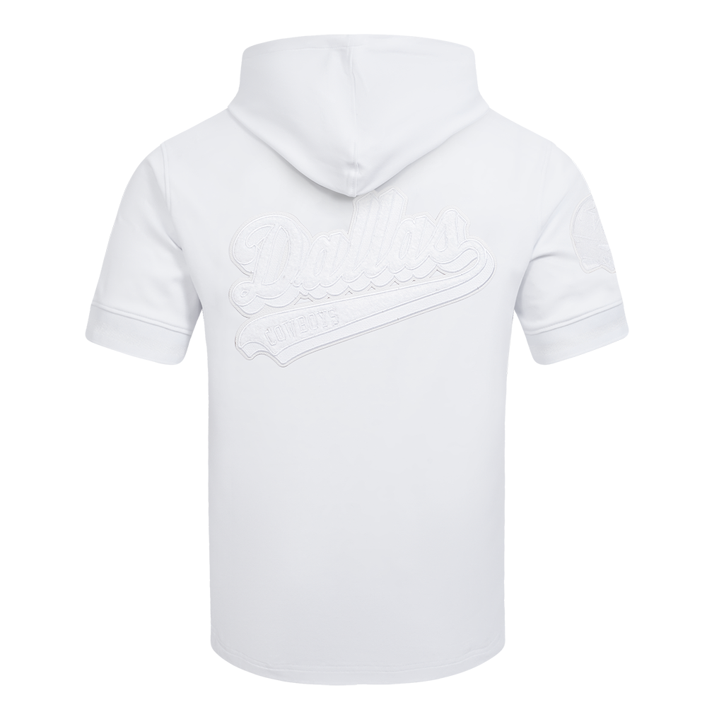 NFL DALLAS COWBOYS WHITE OUT MEN'S SHORT SLEEVE PULLOVER HOODIE (WHITE)
