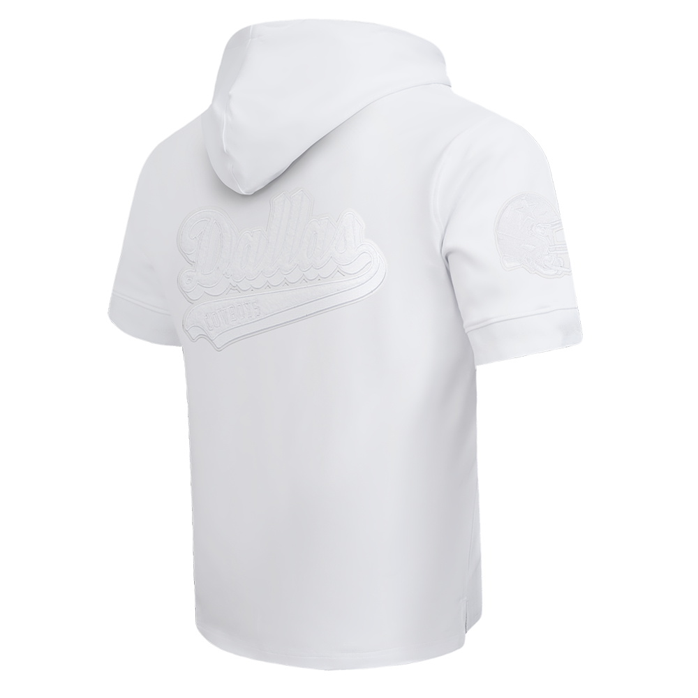 NFL DALLAS COWBOYS WHITE OUT MEN'S SHORT SLEEVE PULLOVER HOODIE (WHITE)