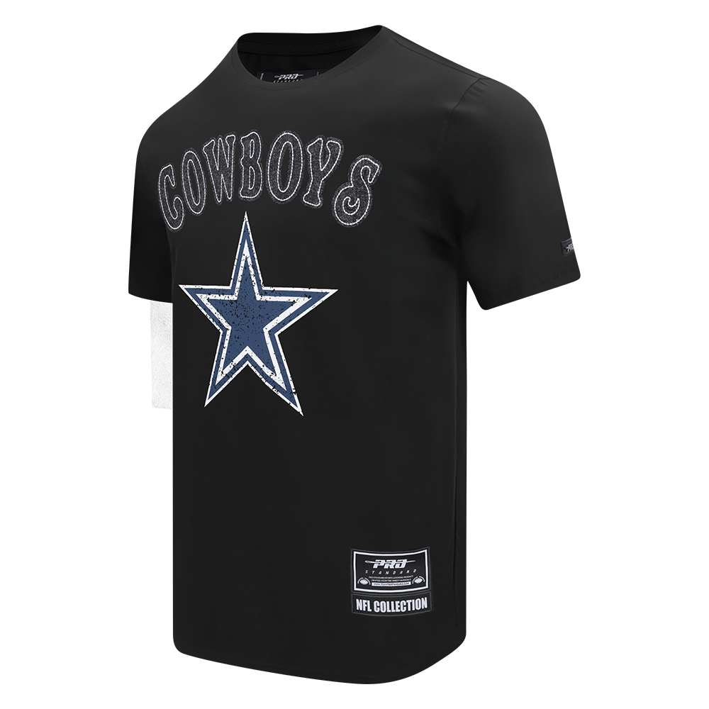 NFL DALLAS COWBOYS REBEL ATHLETICS T-SHIRT EN JERSEY SIMPLE À LOGO EMPILÉ POUR HOMME (NOIR)
