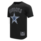 NFL DALLAS COWBOYS REBEL ATHLETICS T-SHIRT EN JERSEY SIMPLE À LOGO EMPILÉ POUR HOMME (NOIR)