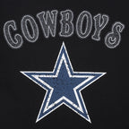 NFL DALLAS COWBOYS REBEL ATHLETICS T-SHIRT EN JERSEY SIMPLE À LOGO EMPILÉ POUR HOMME (NOIR)