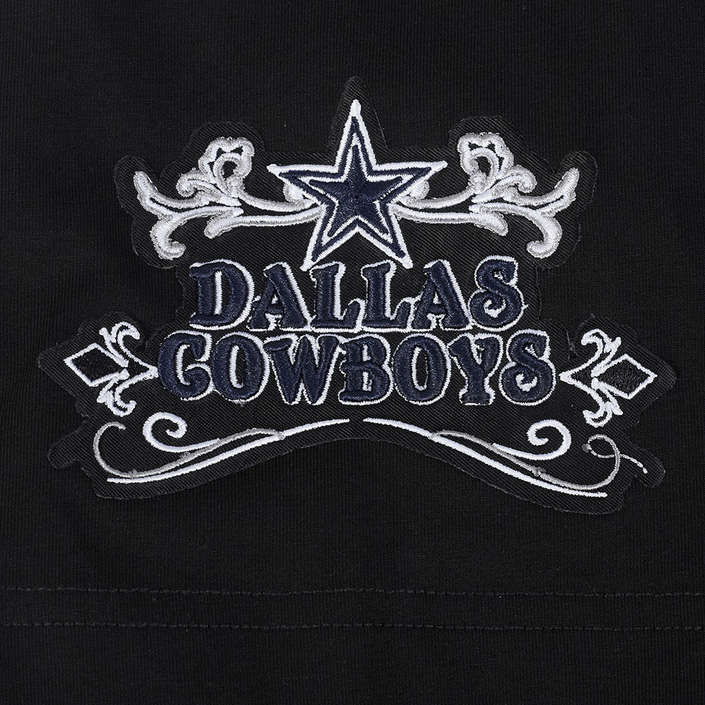 NFL DALLAS COWBOYS REBEL ATHLETICS T-SHIRT EN JERSEY SIMPLE À LOGO EMPILÉ POUR HOMME (NOIR)