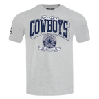 NFL DALLAS COWBOYS TEAM BADGE T-SHIRT EN JERSEY SIMPLE POUR FEMME POUR HOMME (GRIS CHINÉ)