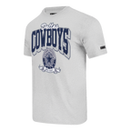 NFL DALLAS COWBOYS TEAM BADGE T-SHIRT EN JERSEY SIMPLE POUR FEMME POUR HOMME (GRIS CHINÉ)
