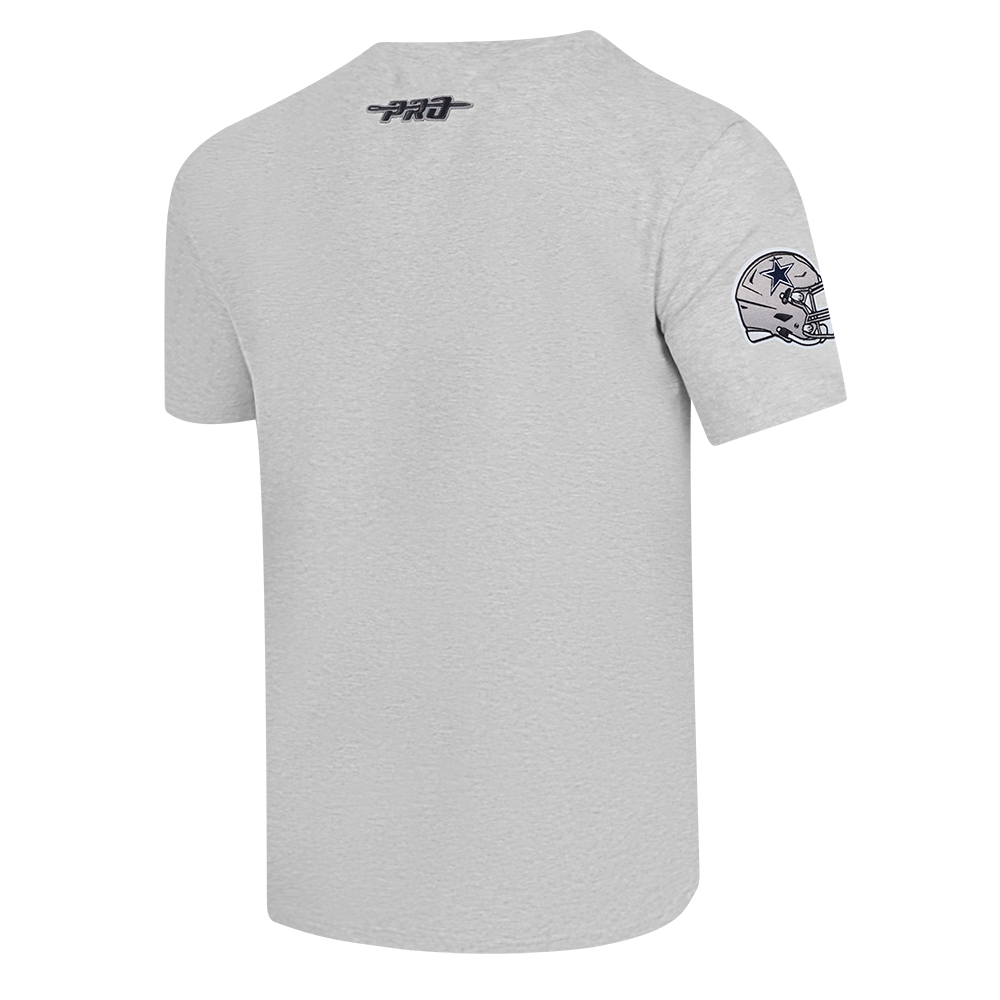 NFL DALLAS COWBOYS TEAM BADGE T-SHIRT EN JERSEY SIMPLE POUR FEMME POUR HOMME (GRIS CHINÉ)