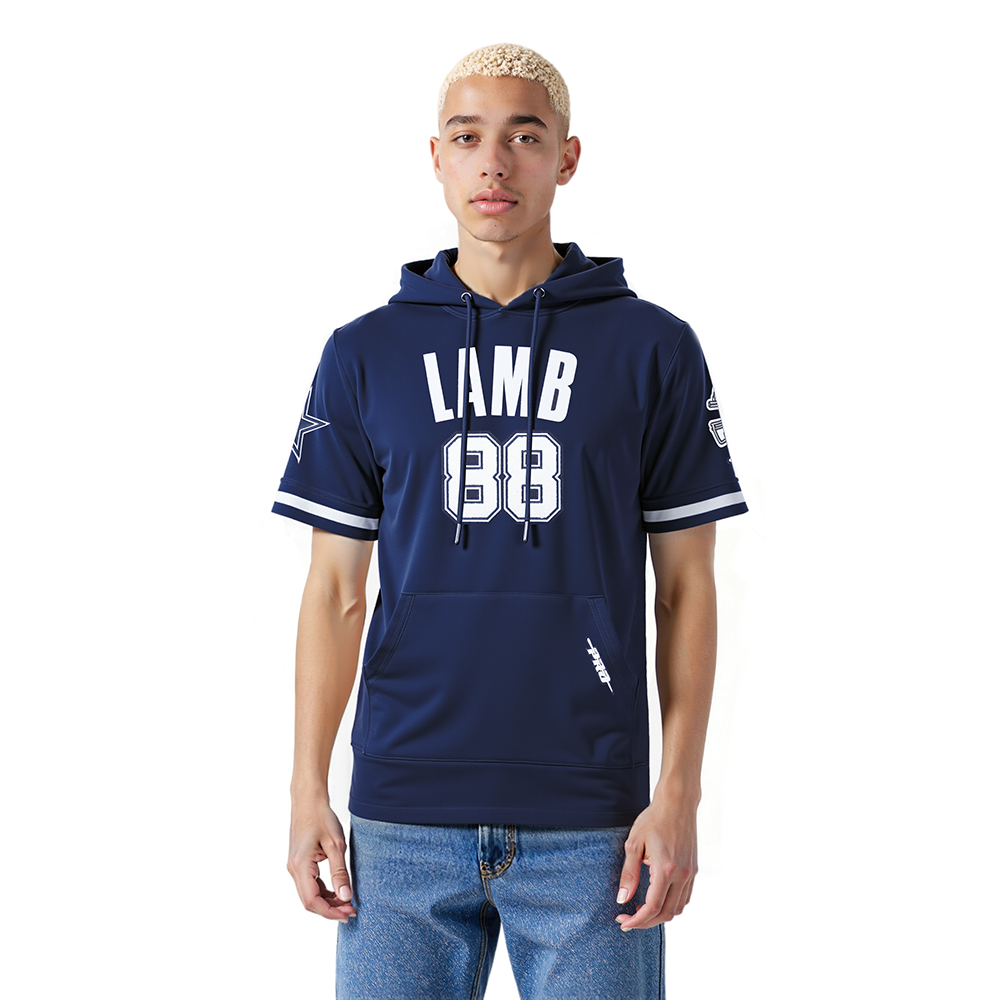 NFL DALLAS COWBOYS CEE DEE LAMB #88 CLASSIC PNN CHANDAIL À CAPUCHON À MANCHES COURTES POUR HOMME