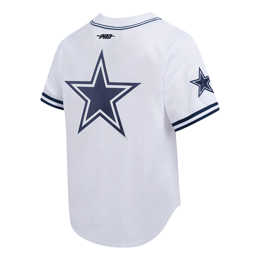 NFL DALLAS COWBOYS CEE DEE LAMB #88 CLASSIC MESH PNN CHEMISE BOUTONNÉE EN FILET POUR HOMME (BLANC/MARINE MINUIT)
