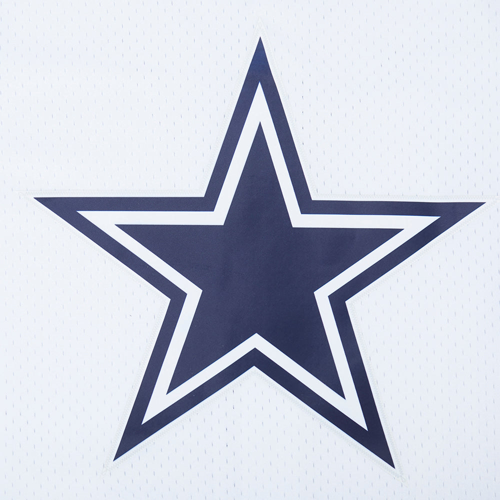 NFL DALLAS COWBOYS CEE DEE LAMB #88 CLASSIC MESH PNN CHEMISE BOUTONNÉE EN FILET POUR HOMME (BLANC/MARINE MINUIT)