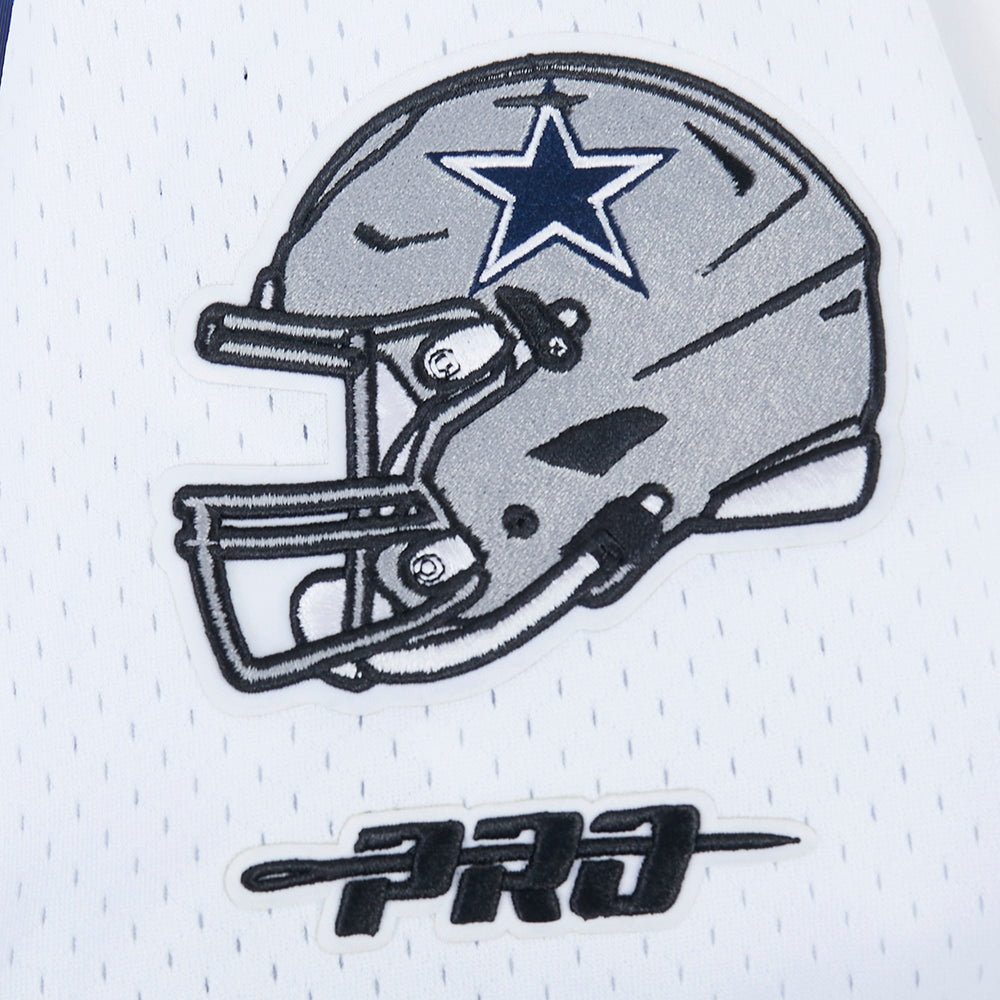 NFL DALLAS COWBOYS CEE DEE LAMB #88 CLASSIC MESH PNN CHEMISE BOUTONNÉE EN FILET POUR HOMME (BLANC/MARINE MINUIT)