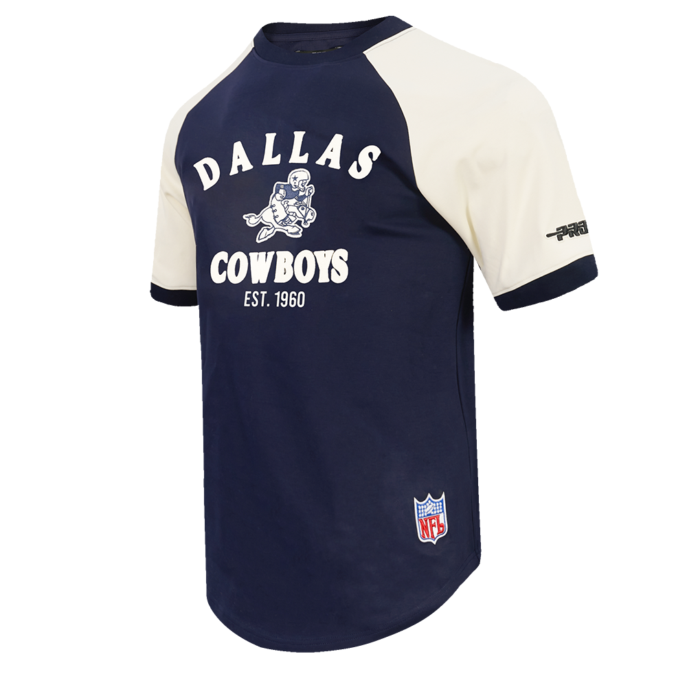 NFL DALLAS COWBOYS FIRST TEAM MEN'S RAGLAN TEE (EGGSHELL/ MIDNIGHT NAVY)