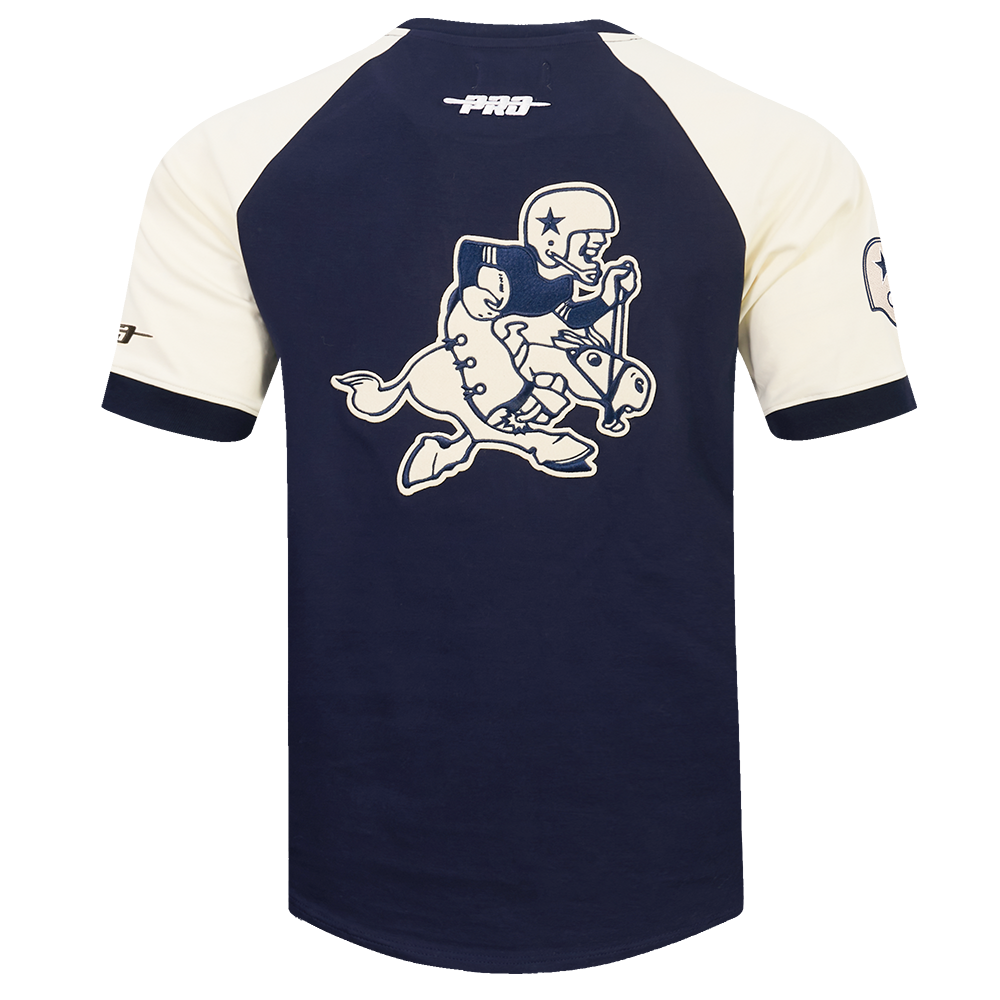 NFL DALLAS COWBOYS FIRST TEAM MEN'S RAGLAN TEE (EGGSHELL/ MIDNIGHT NAVY)