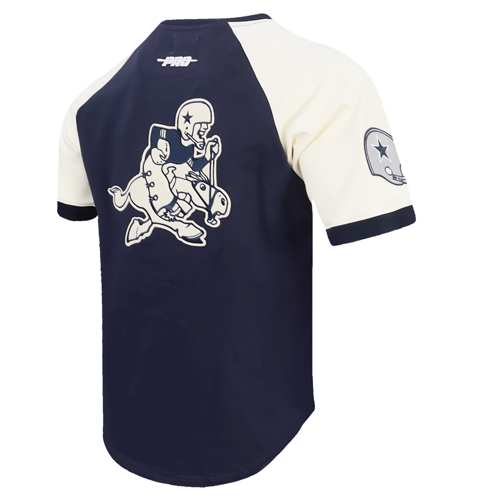 NFL DALLAS COWBOYS FIRST TEAM MEN'S RAGLAN TEE (EGGSHELL/ MIDNIGHT NAVY)