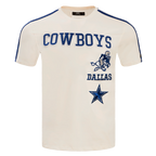 NFL DALLAS COWBOYS RETRO CLASSIC MEN'S STRIPED TEE (EGGSHELL/DODGER BLUE)