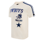 NFL DALLAS COWBOYS RETRO CLASSIC MEN'S STRIPED TEE (EGGSHELL/DODGER BLUE)