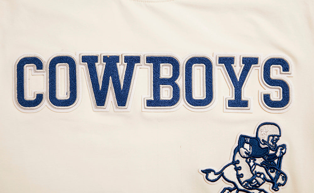 NFL DALLAS COWBOYS RETRO CLASSIC MEN'S STRIPED TEE (EGGSHELL/DODGER BLUE)