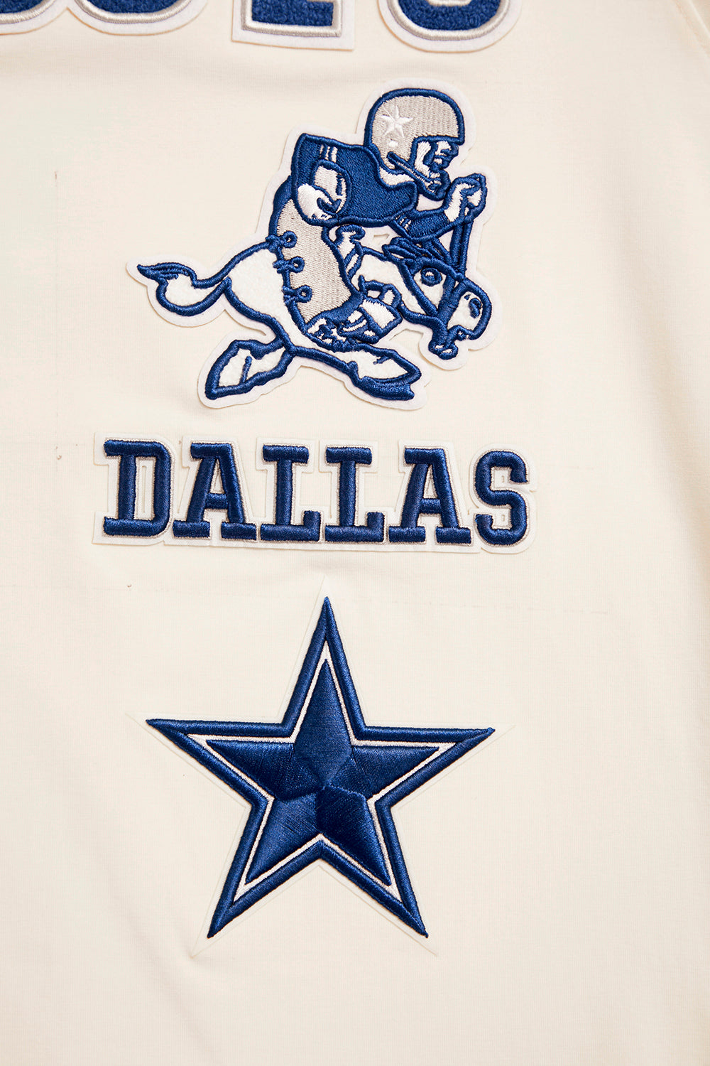 NFL DALLAS COWBOYS RETRO CLASSIC MEN'S STRIPED TEE (EGGSHELL/DODGER BLUE)