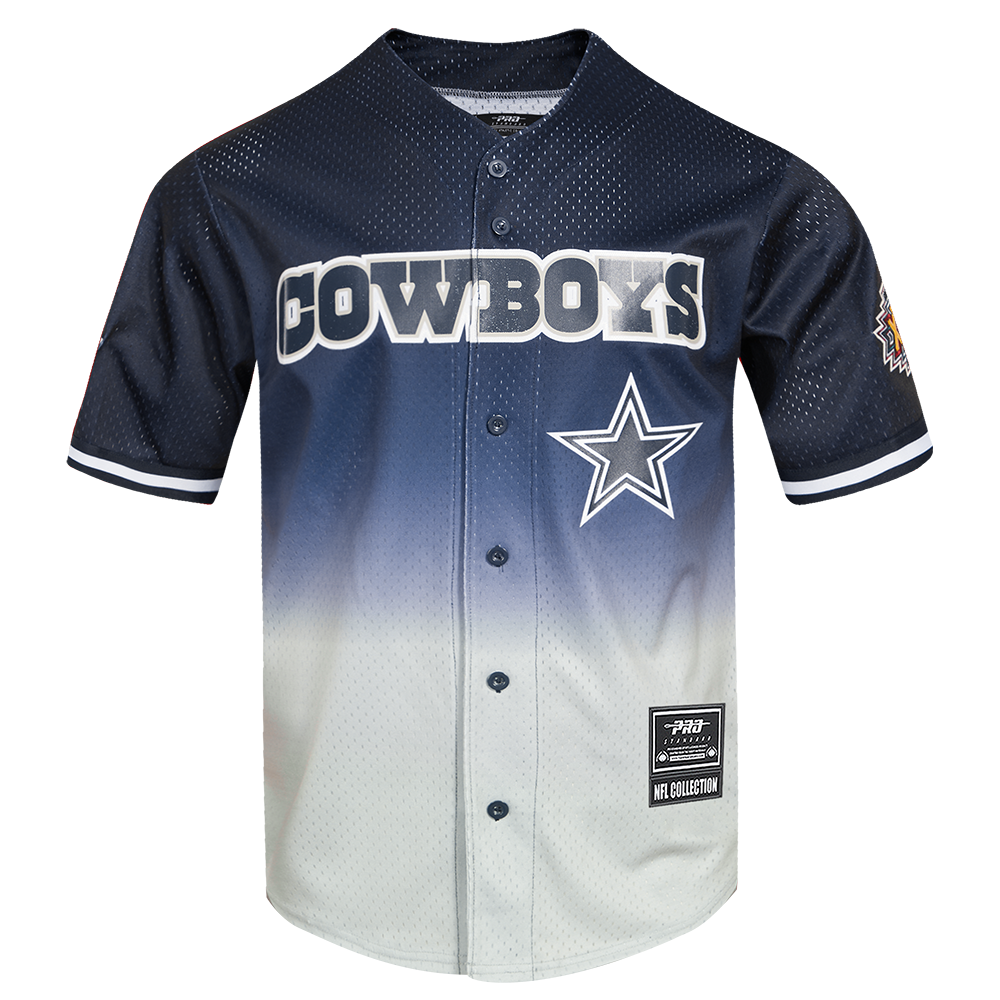NFL DALLAS COWBOYS TEAM MEN'S MESH BUTTON DOWN SHIRT (MIDNIGHT NAVY/GRAY)