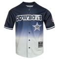 NFL DALLAS COWBOYS TEAM MEN'S MESH BUTTON DOWN SHIRT (MIDNIGHT NAVY/GRAY)