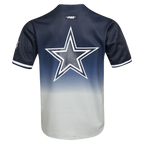 NFL DALLAS COWBOYS TEAM MEN'S MESH BUTTON DOWN SHIRT (MIDNIGHT NAVY/GRAY)