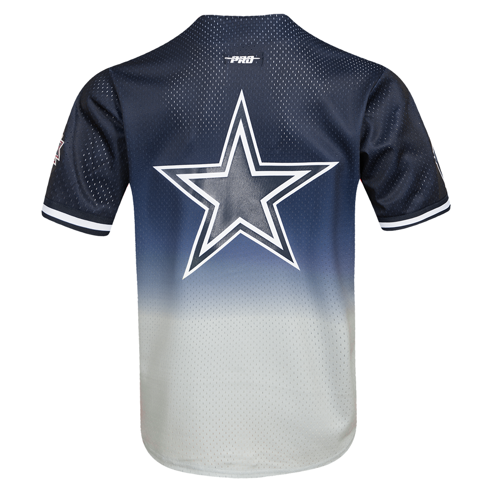 NFL DALLAS COWBOYS TEAM MEN'S MESH BUTTON DOWN SHIRT (MIDNIGHT NAVY/GRAY)