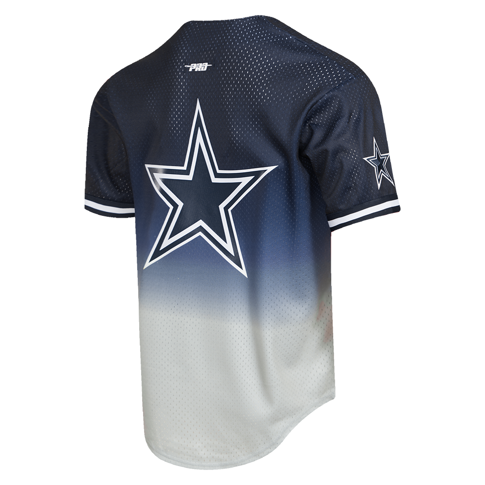 NFL DALLAS COWBOYS TEAM MEN'S MESH BUTTON DOWN SHIRT (MIDNIGHT NAVY/GRAY)