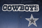 NFL DALLAS COWBOYS TEAM MEN'S MESH BUTTON DOWN SHIRT (MIDNIGHT NAVY/GRAY)