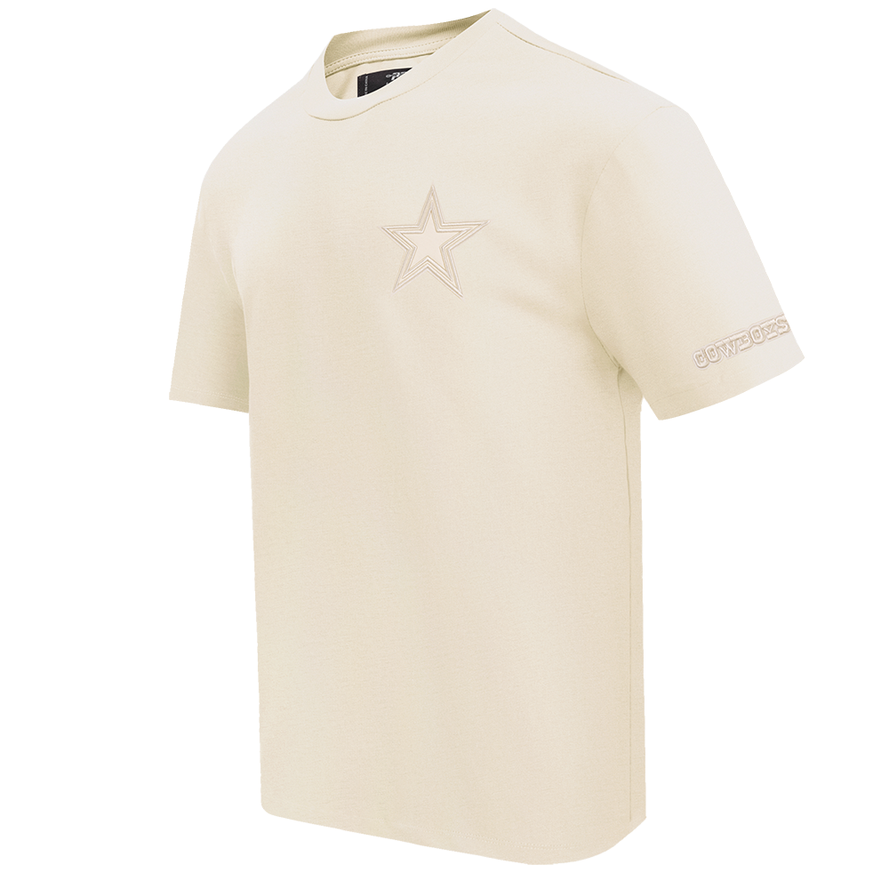 NFL DALLAS COWBOYS NEUTRAL COTTON JERSEY DROP SHOULDER TEE (EGGSHELL)