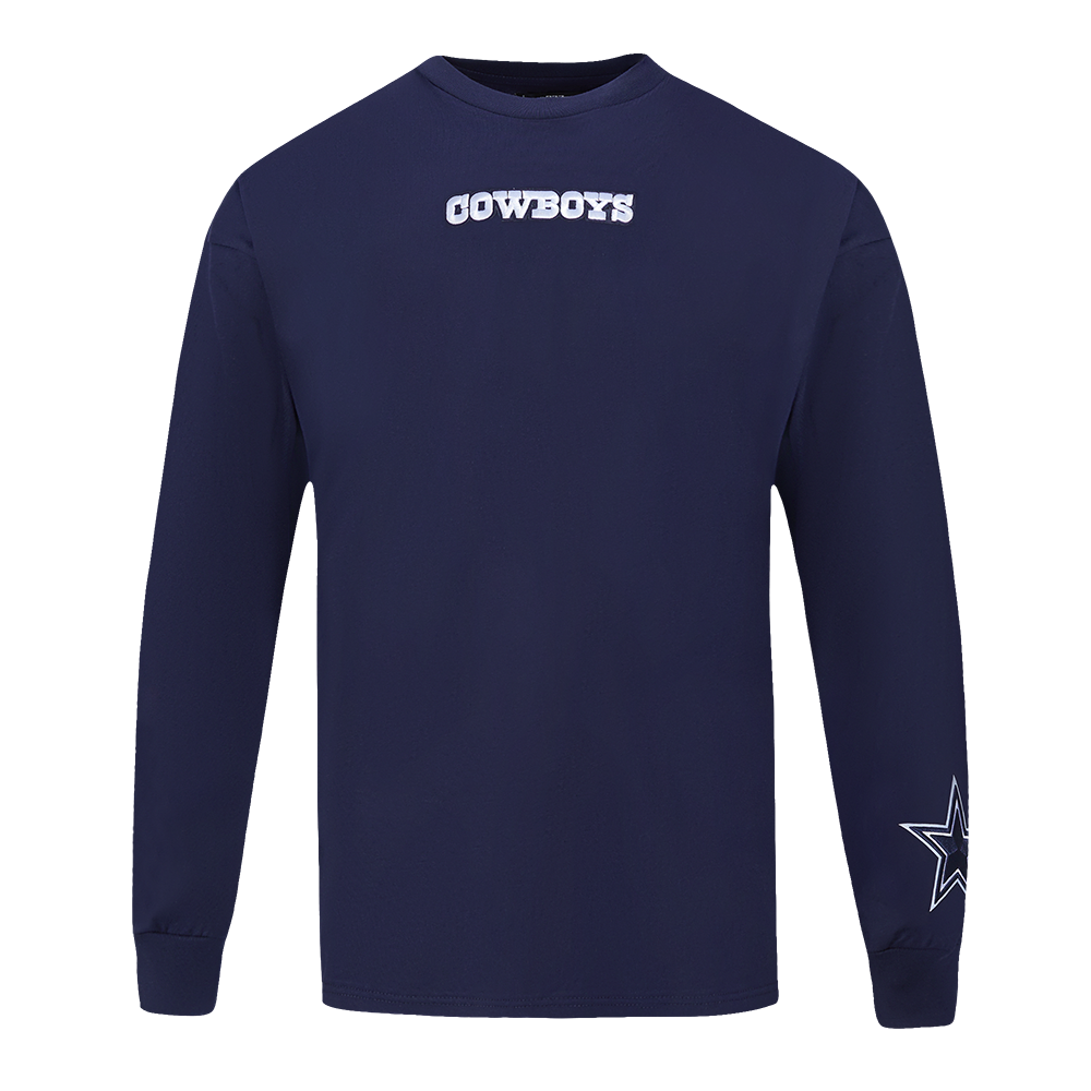 NFL DALLAS COWBOYS WINGSPAN MEN'S DROP SHOULDER LONG SLEEVE TEE (MIDNIGHT NAVY)