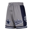 NFL DALLAS COWBOYS SCRIPT TAIL SHORT EN MAILLE DOUBLE 2.0 POUR HOMME (GRIS/MARINE MINUIT)
