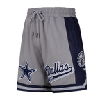 NFL DALLAS COWBOYS SCRIPT TAIL SHORT EN MAILLE DOUBLE 2.0 POUR HOMME (GRIS/MARINE MINUIT)