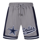 NFL DALLAS COWBOYS SCRIPT TAIL SHORT EN MAILLE DOUBLE 2.0 POUR HOMME (GRIS/MARINE MINUIT)
